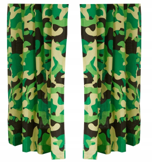 Závesy do detskej izby - Moro Army Green Ready Dva Curtainshot