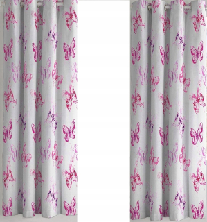 Závesy do detskej izby - Motýle motýle Pink Detské záclony