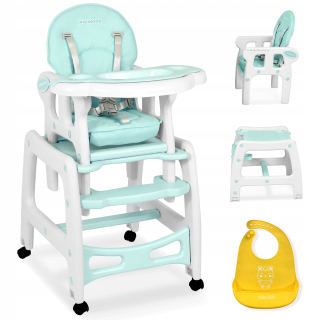 Stolička na kŕmenie RicoKids 104 x 50 x 67,5 cm + silikónový podbradník RicoKids Odtiene žltej a zlatej 1 ks.
