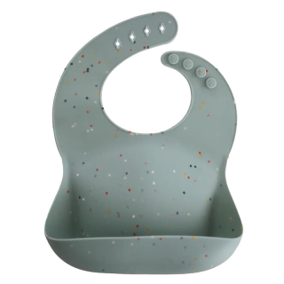 Mushie podbradník Podbradník s vreckom Odtiene zelenej, Multicolor 1 ks.