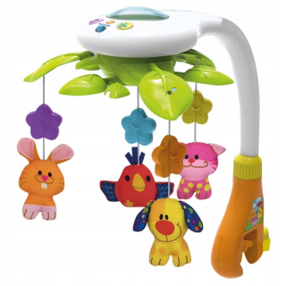 LED projektor nočnej oblohy - Hudobný kolotoč s 2v1 Smile Play projektora