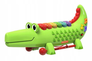 Hudobný krokodíl xylofón činel Fisher Price