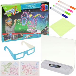3D magic LED tabule pre kreslenie dinosaurov