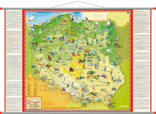 Obraz do detskej izby - Poľský mapa pre deti zavesiť 140x100 cm