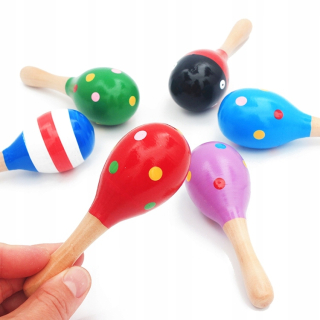 Maracas marakasy hrkálka drevené nástroje 6ks