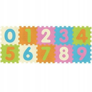 Penová podložka Puzzle číslica pastelové farby 10 el