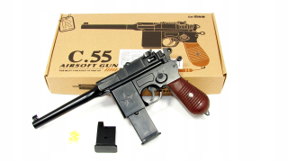 Pištoľ pre deti - Lopty Mauser C96 Metal zbrane Gun dva časopisy