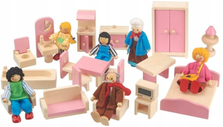 Nábytok pre bábiky - Nábytok pre bábiky Mebelki + bábiky Wood