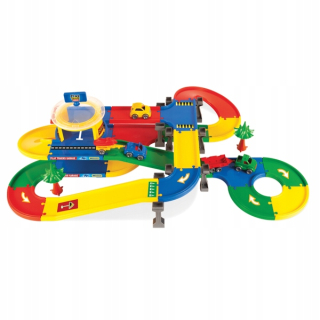 Dráha pre deti, stavebnica - Mega Garage Trapa Rasterack 5,5m 3D WADER 53140