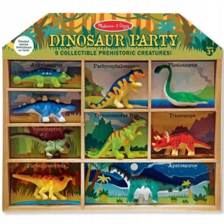 Melissa & Doug Dinosaur figúrky v krabici 9pcs