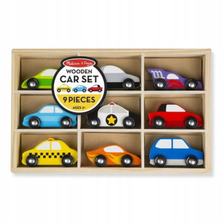 Melissa & Doug Set drevených vozov -9pcs