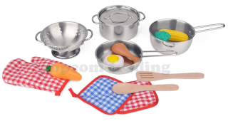 Detské spotrebiče - Plechová kuchynská linka set Pan pot Bowl 15 E