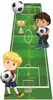 Meter na meranie výšky detí - Nálepka na mieru s výškou na stenu MALÝ FUTBAL