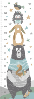 Meter na meranie výšky detí - Rast kopček - Lepiaca obraz na stenu - Teddy Bear