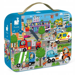 Mesto puzzle v kufri 36 el. Janod 4+