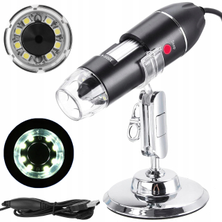 USB digitálny mikroskop priblíženie 1600x 2MP 8 LED