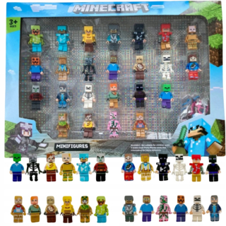 Minecraft Blocks MINI FÓRKY 24 KS + PRÍSLUŠENSTVO VEĽKÁ SADA ĽUDÍ PRE DETI
