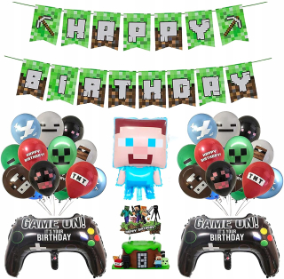 Balóny na párty - Ozdoby k narodeninám Minecraft BALÓNY Set C VER