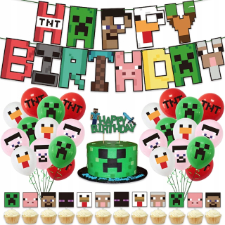 Balóny na párty - Minecraft dekorácie Party Narodeninové Balóniky
