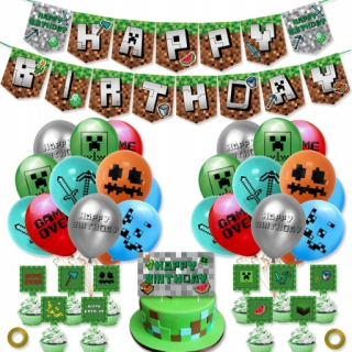 Balóny na párty - Minecraft Birthday Dekorácia Balóniky sadu