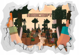 Tapeta do detskej izby - 3D Minecraft Nástenný výjav 130x90cm