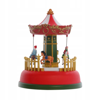 Miniatúrny hudobný kolotoč na Vianoce s podsvietením