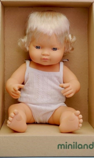 Španielska bábika - Miniland doll dievčatko 38cm voňavá