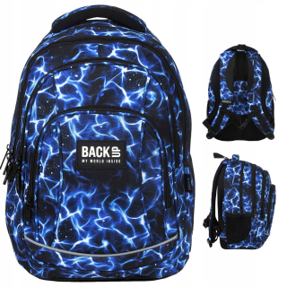 ZÁLOŽNÝ ŠKOLSKÝ BATOH PRE MLÁDEŽ, 4 priehradky, VODA NAVY BLUE SKY