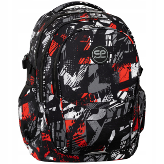CoolPack viackomorový školský batoh biely, čierny, Odtiene červenej, Odtiene sivej a striebornej, Viacfarebný 29 l