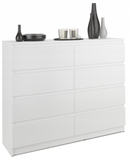 Mobene moderná komoda 120 x 40 x 98cm matná biela