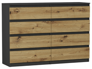 Mobene Moderná komoda 140 x 40 x 98cm antracitová matná
