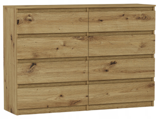 Mobene Moderná komoda 140 x 40 x 98 cm matný dub artisan