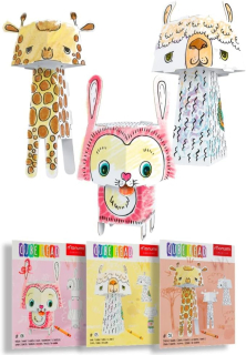 Monumi Cube Head Set - králik, žirafa, lama