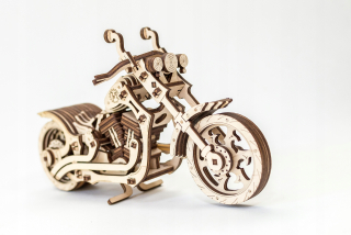 Cruiser Motocykel - Drevený mechanický 3D puzzle