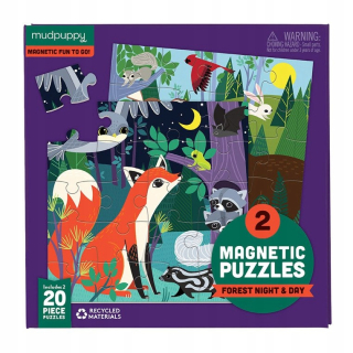 MUDPUPPY Magnetické puzzle Noc a deň 2x20 el