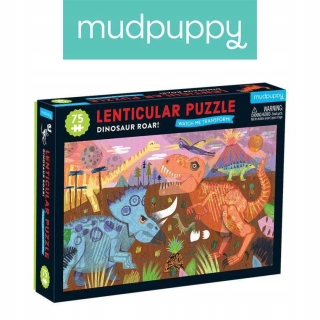 Mudpuppy puzzle s pohybujúcim sa obrazom 3D Dinosaury