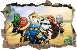 Detské samolepky na stenu - Samolepky na stenu Diera Lego Ninjago 81 115x75cm