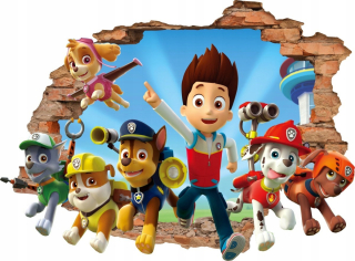 Detské samolepky na stenu - Samolepky na stenu PSI PAW PATROL diera
