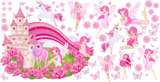 Detské samolepky na stenu - Samolepky na stenu pre deti pre deti. Fairies 100cm