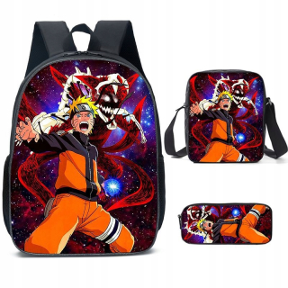 NARUTO ŠKOLSKÝ SET BATOH A4 TAŠKA 3D PEČEŇA