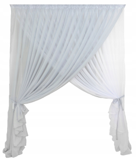 Záclony do detskej izby - NOVÝ VOILE ZÁVES 300x250cm SIVO-BIELY NOVINKA!