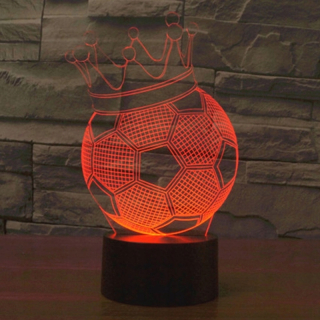 Nočná lampa do detskej izby - 3D Futbalová lopta nočné svetlo 7 farieb LED Darčekové