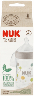 NUK Fľaša so silikónovým cumlíkom 260 ml M For Nature jaseň