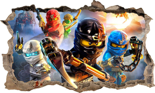 Detské samolepky na stenu - 3D Lego Ninjago nálepka xxxxxxxxxxl 166 cm x 100 cm