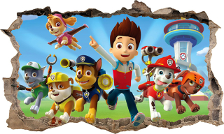 Detské samolepky na stenu - 3D nálepka Dog Paw Patrol xxxxxxxxl 166 cm x 100 cm