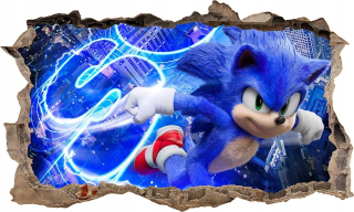 Detské samolepky na stenu - Nálepka SONIC 3D plagát XXXXXXXXL 166 x 100 cm