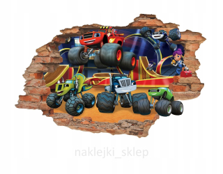 Detské samolepky na stenu - Nálepka na stenu plamene a mega steny stroj 3d