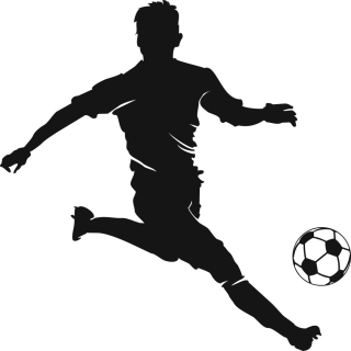 Detské samolepky na stenu - Nálepka na stenu Futbalista, futbal, 100 x 100 cm