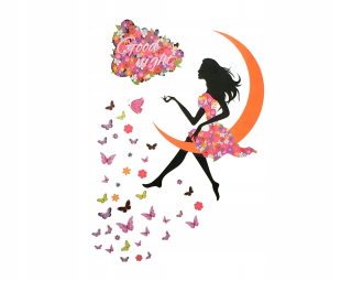 Detské samolepky na stenu - Wall Sticker Fairy Girl WS-0362