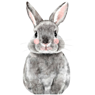 Detské samolepky na stenu - Wall Sticker Bunny Bunny Gray Miluše